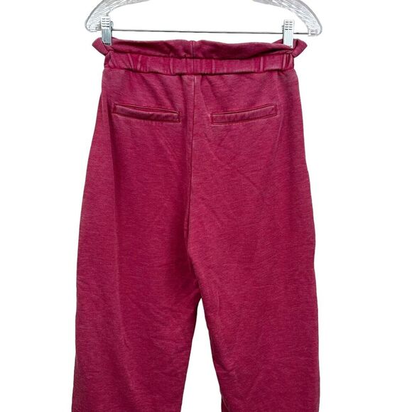 7 For All Mankind Womens Crop Jogger Sweatpants Ruffled Pockets Fuchsia Sz XS - Picture 6 of 6